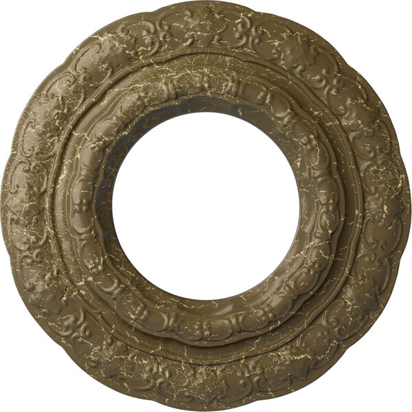 Ekena Millwork Lisbon Ceiling Medallion (Fits Canopies up to 7"), 15 3/8"OD x 7"ID x 1"P, Mississippi Mud Crackle CM15LIMMC - main